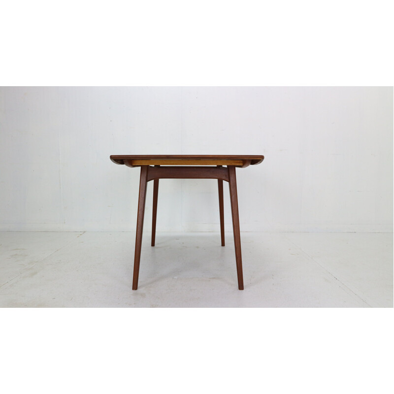 Vintage teak extendable dinning table by Louis Van Teeffelen for Wébé, 1960s