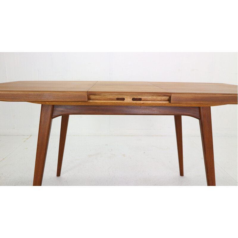 Vintage teak extendable dinning table by Louis Van Teeffelen for Wébé, 1960s