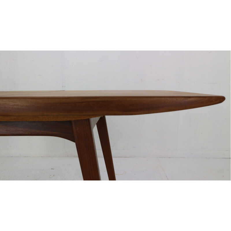 Vintage teak extendable dinning table by Louis Van Teeffelen for Wébé, 1960s