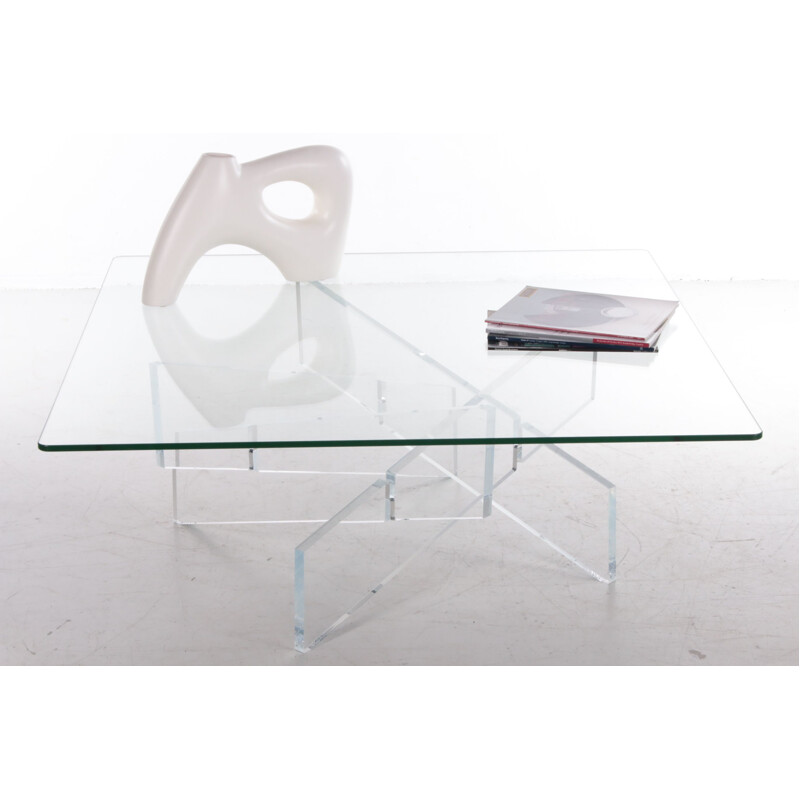 Vintage plexiglass coffee table, 1970s