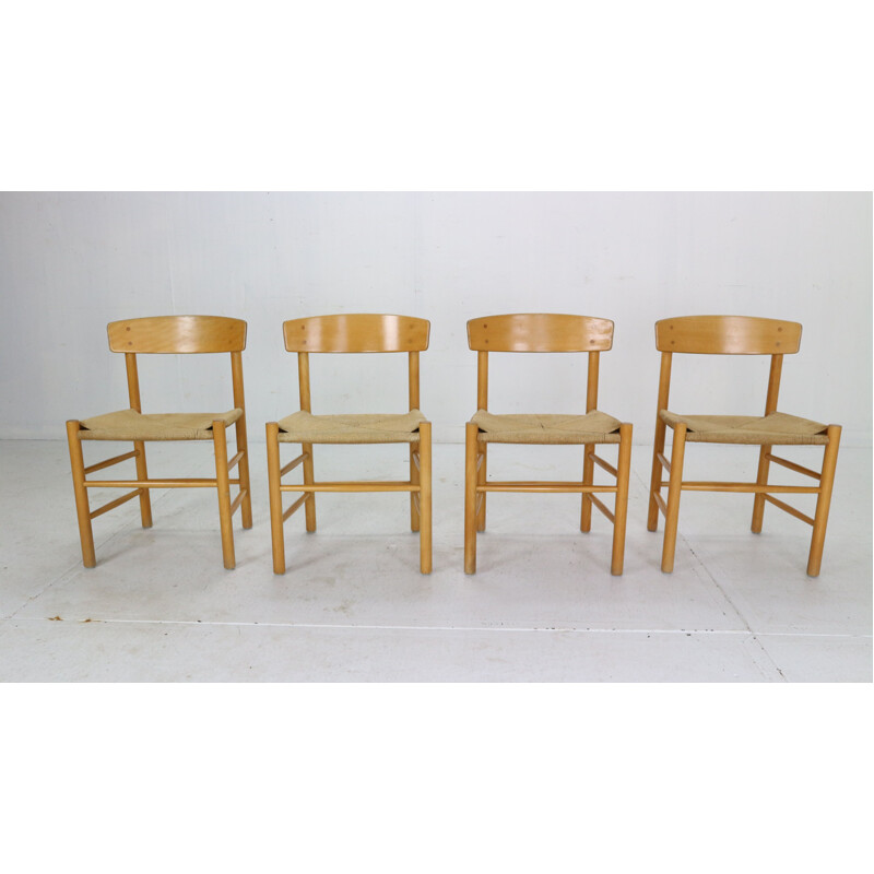 Ensemble de 4 chaises vintage de Børge Mogensen, 1947