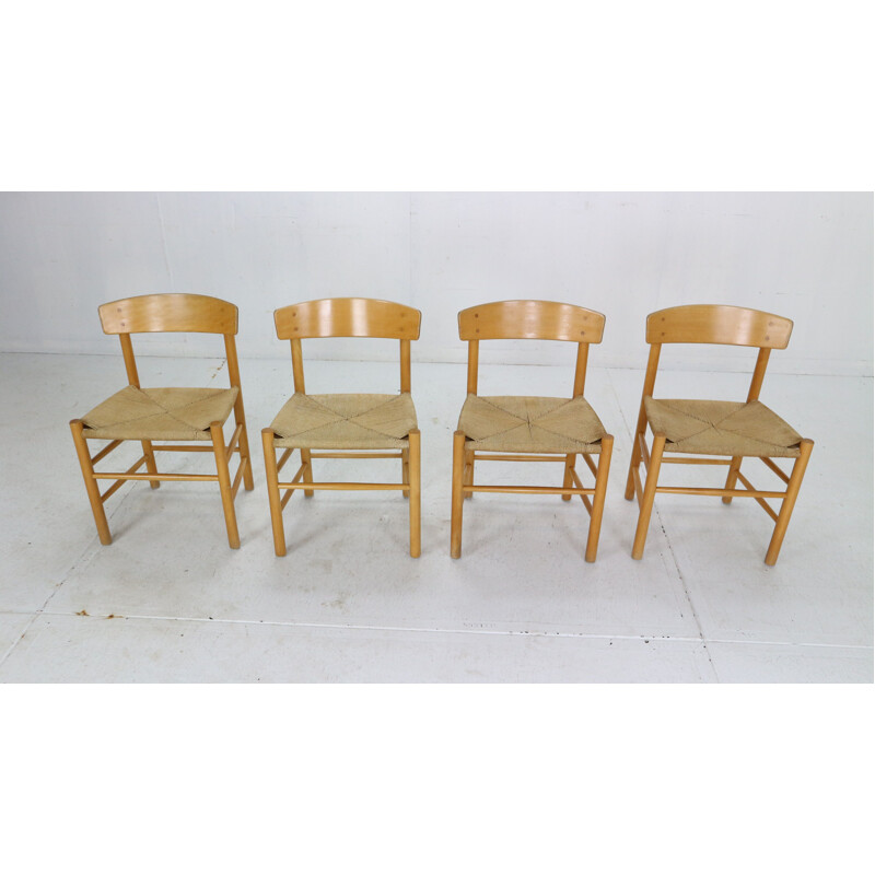 Conjunto de 4 cadeiras vintage por Børge Mogensen, 1947