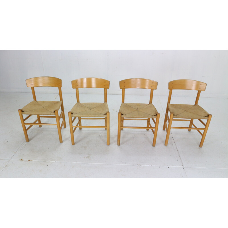 Set van 4 vintage stoelen van Børge Mogensen, 1947