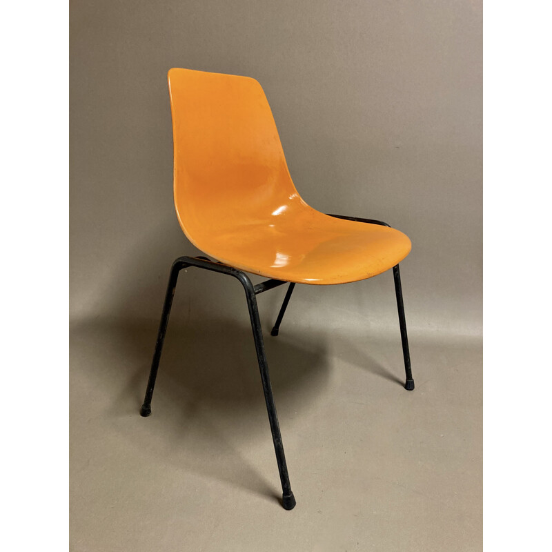 Set of 6 vintage fiberglass chairs by Georg Leowald, 1960