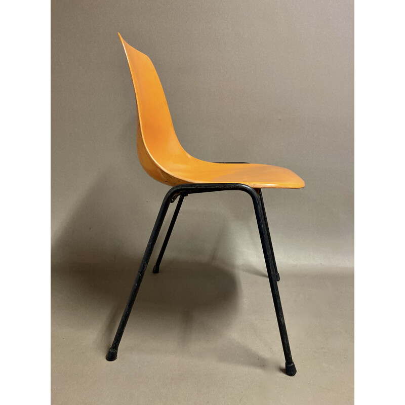 Set of 6 vintage fiberglass chairs by Georg Leowald, 1960