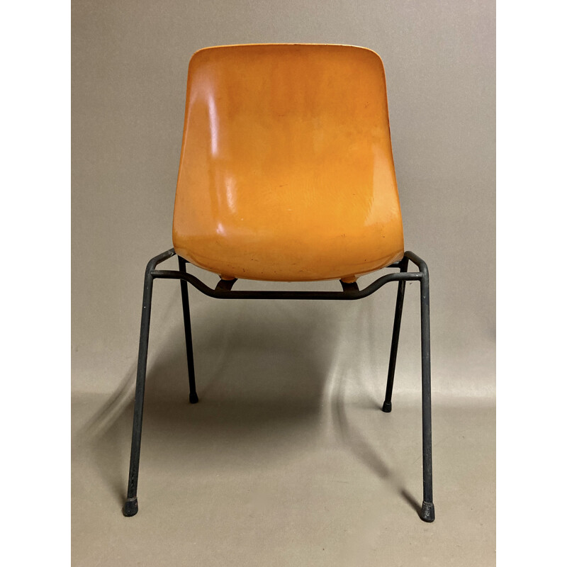 Set of 6 vintage fiberglass chairs by Georg Leowald, 1960