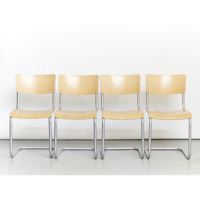 Set of 4 vintage S43 chairs by Mart Stam for Thonet, 1930