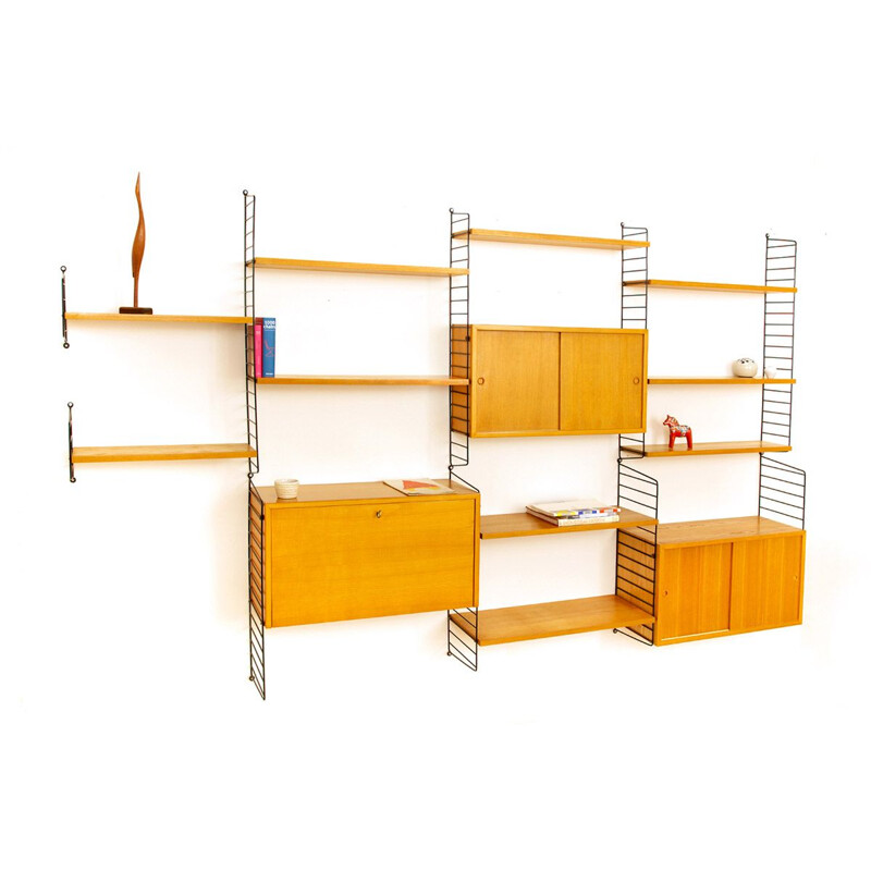 Vintage String wall unit by Nisse & Kajsa Strinning for String AB, Sweden 1960s