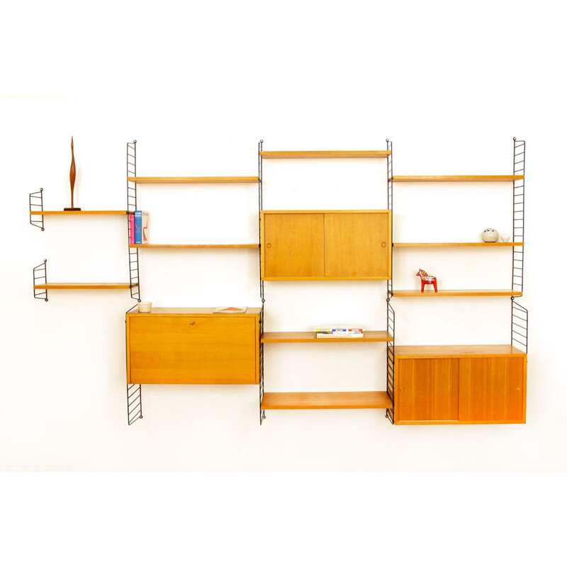 Vintage String wall unit by Nisse & Kajsa Strinning for String AB, Sweden 1960s