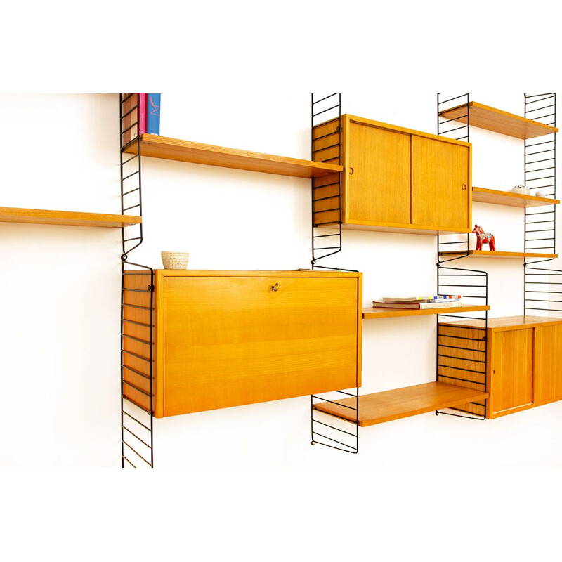 Vintage String wall unit by Nisse & Kajsa Strinning for String AB, Sweden 1960s