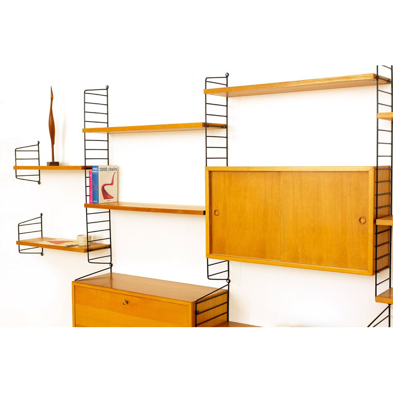 Vintage String wall unit by Nisse & Kajsa Strinning for String AB, Sweden 1960s