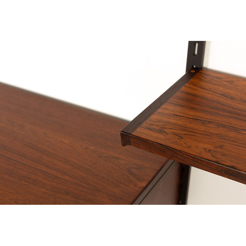 Mid century rosewood wall unit by Kai Kristiansen for Feldballes Møbelfabrik, Denmark 1960s