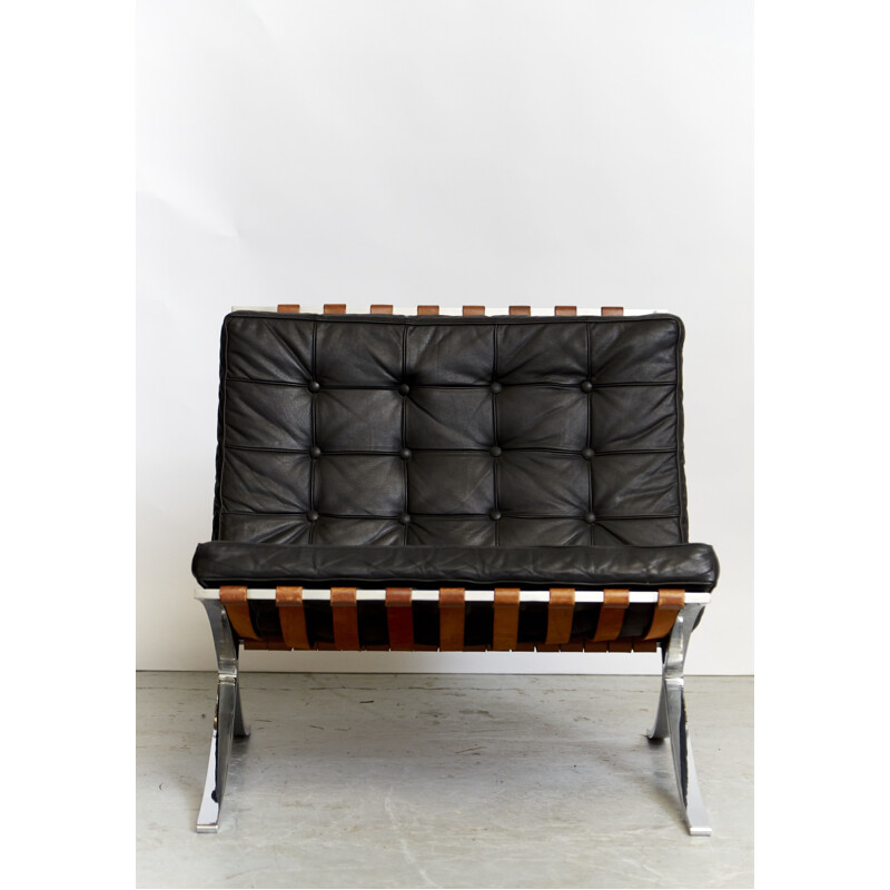 Fauteuil lounge et ottoman vintage Mr90 Barcelona de Ludwig Mies Van Der Rohe pour Knoll