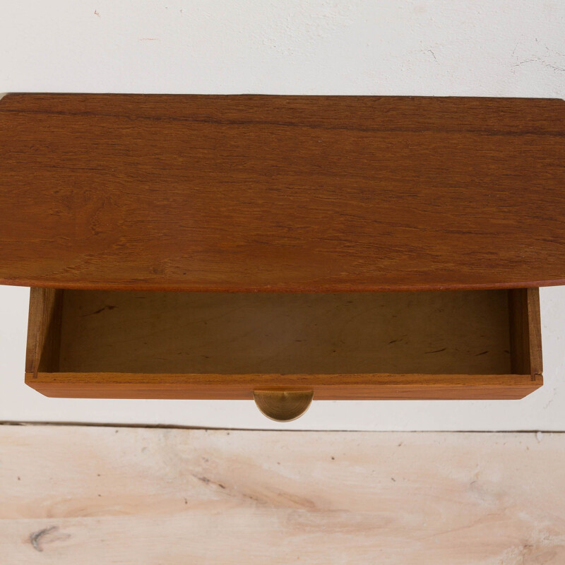 Danish vintage mirror with a teak console, 1960s