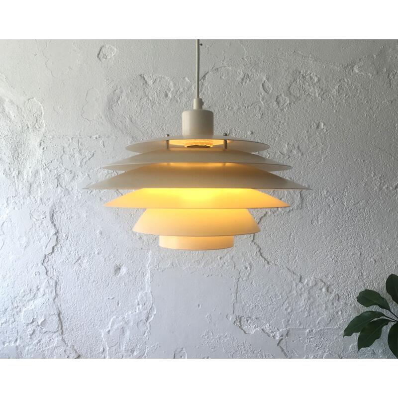 Danish vintage steel pendant lamp, 1960s