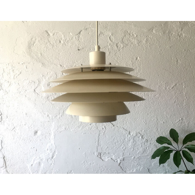 Danish vintage steel pendant lamp, 1960s