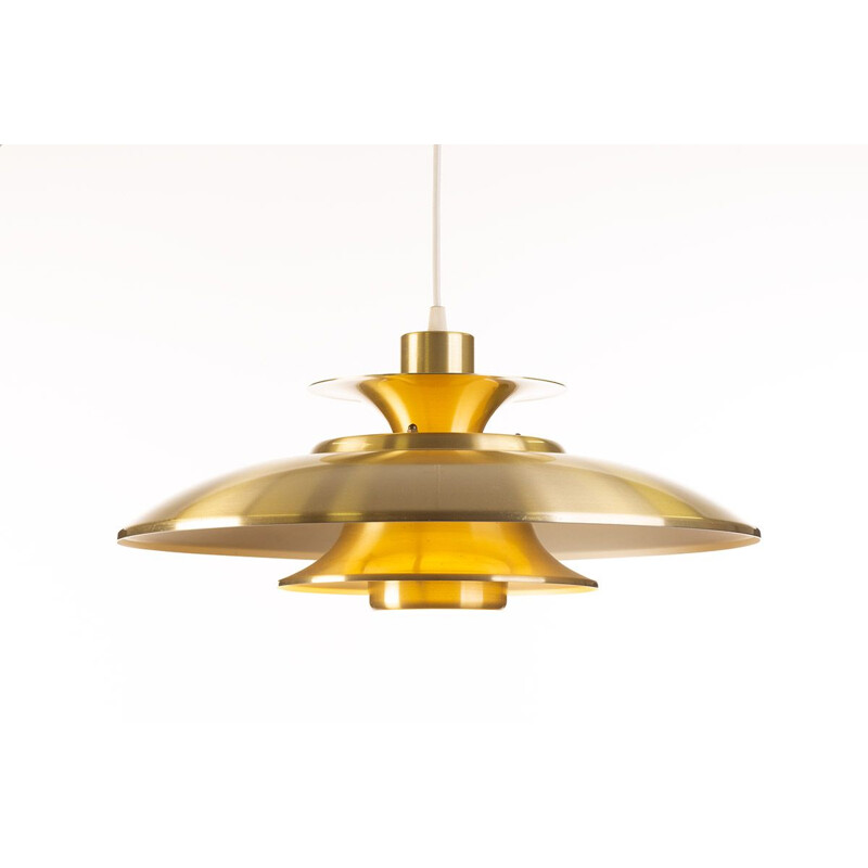 Vintage brass colored pendant lamp by Ts Belysning, Denmark