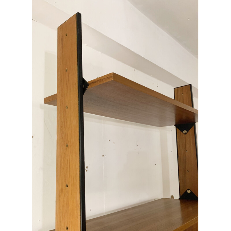 Vintage wooden wall unit with drawers, Italy 1960