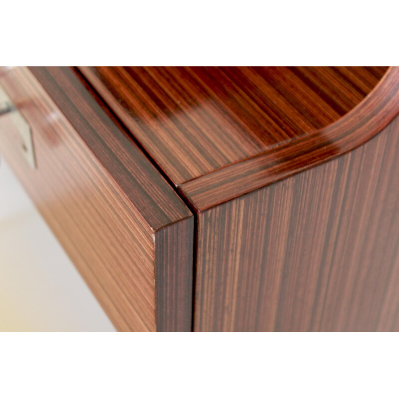 Pair of vintage wooden side tables with two drawers, 1970