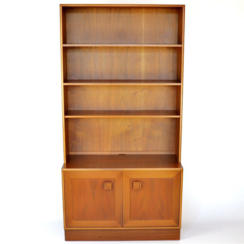 Scandinavian vintage walnut bookcase, 1970s