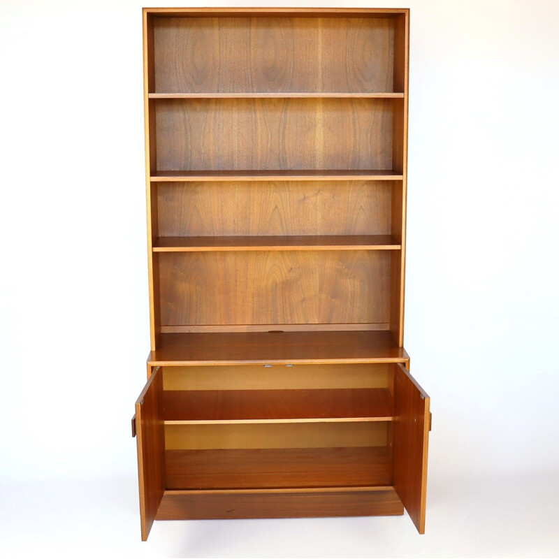 Scandinavian vintage walnut bookcase, 1970s