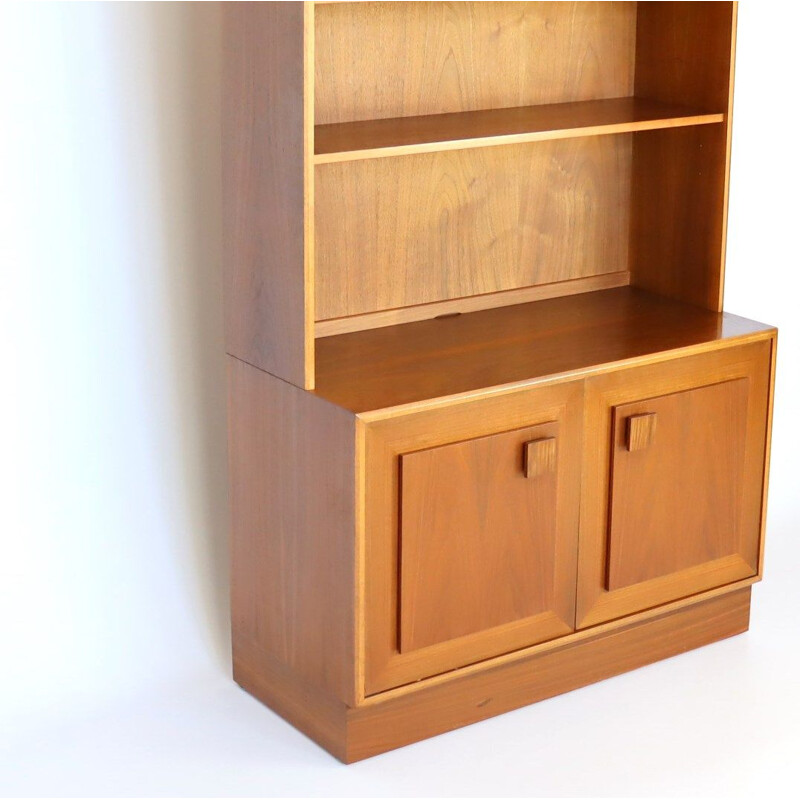 Scandinavian vintage walnut bookcase, 1970s