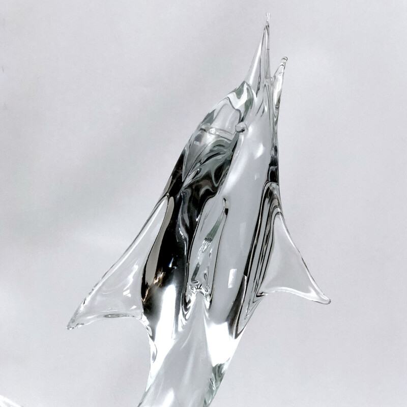 Mid-century Murano glass Dolphin sculpture by Licio Zanetti, 1960