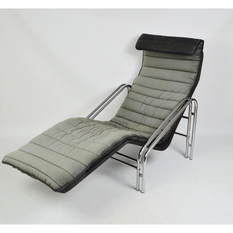 Vintage lounge chair on a chrome frame, 1980s