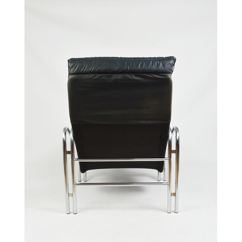 Vintage-Lounge-Sessel auf einem verchromten Rahmen, 1980