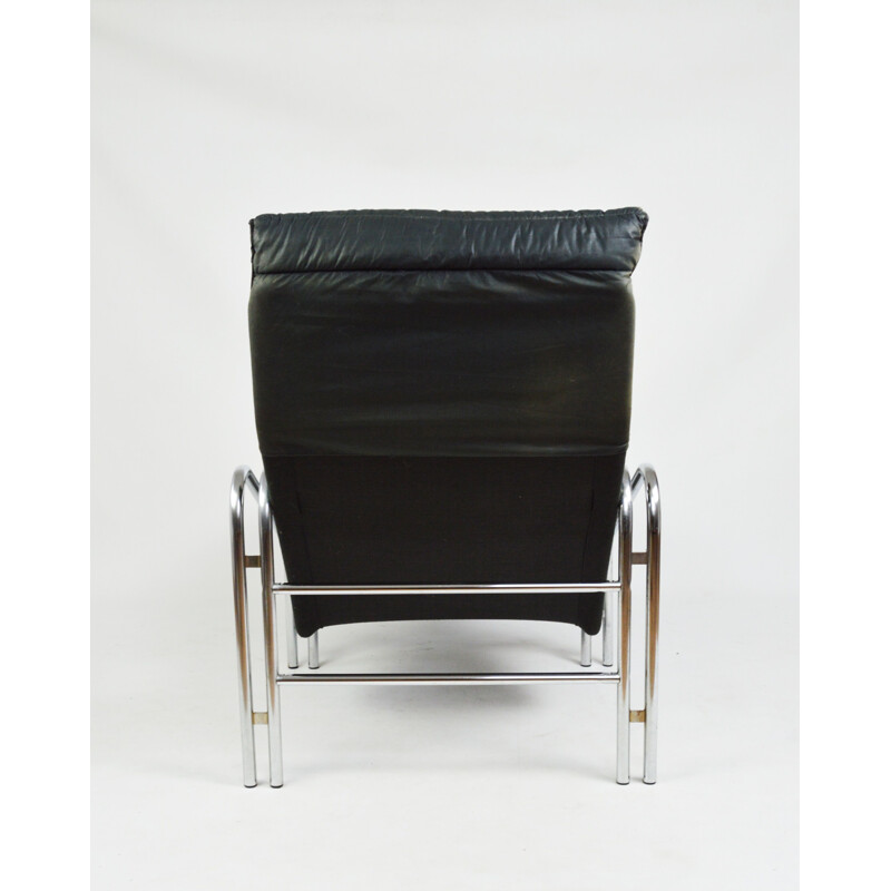 Vintage lounge chair on a chrome frame, 1980s