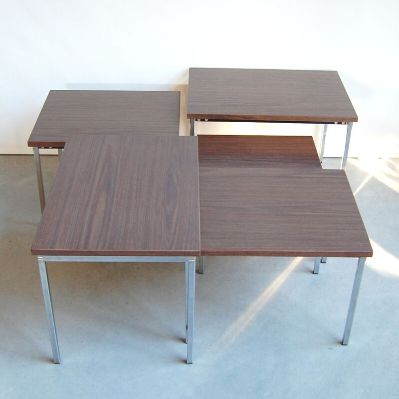 Florence" vintage nesting tables de Pierre Guariche para Meurop, 1960