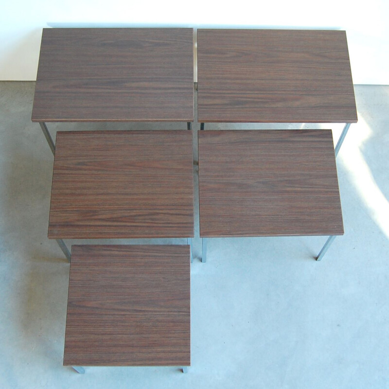 "Florence" vintage nesting tables by Pierre Guariche for Meurop, 1960s