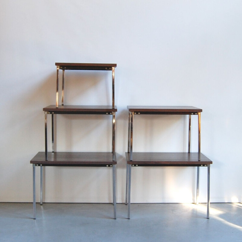 Florence" vintage nesting tables de Pierre Guariche para Meurop, 1960