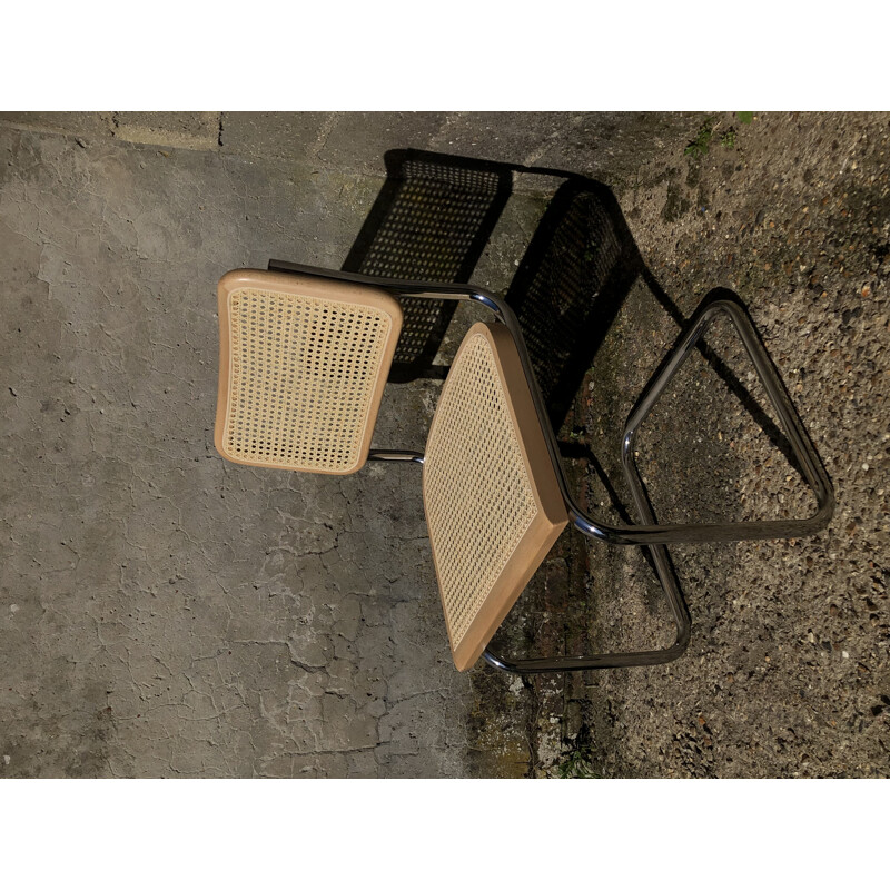 Ensemble de 4 chaises vintage b32 cesca en hêtre par Marcel Breuer, Italie