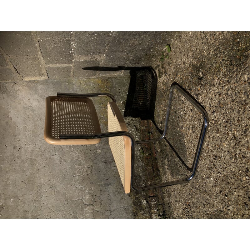 Silla vintage b32 cesca de madera de haya de Marcel Breuer, Italia