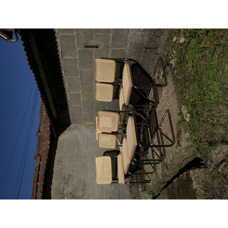 Set van 6 vintage b32 cesca beukenhouten stoelen van Marcel Breuer, Italië