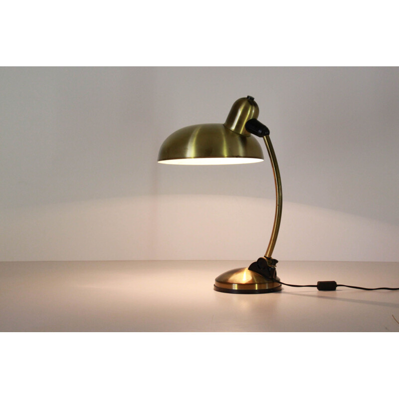 Bauhaus vintage brass table lamp, 1950s