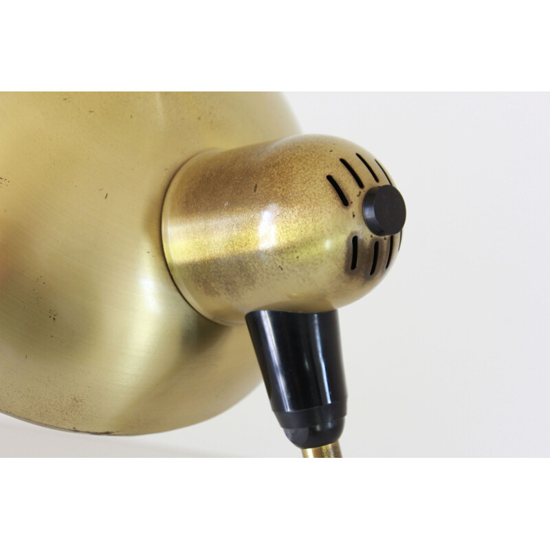 Bauhaus vintage brass table lamp, 1950s