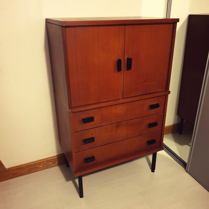 Vintage teak chest of drawers with 3 drawers