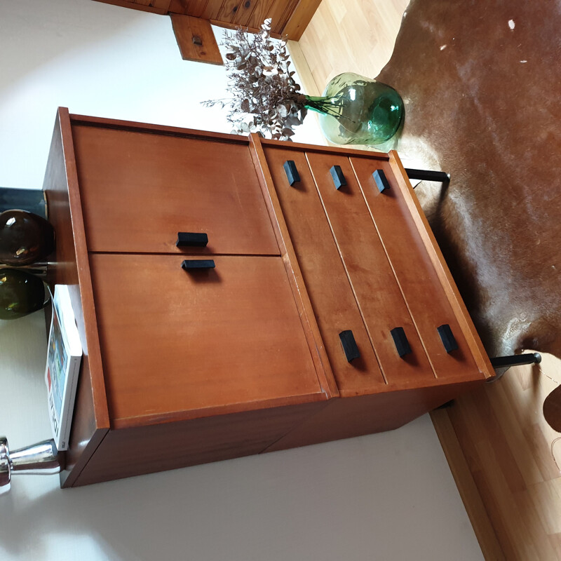 Vintage teak chest of drawers with 3 drawers