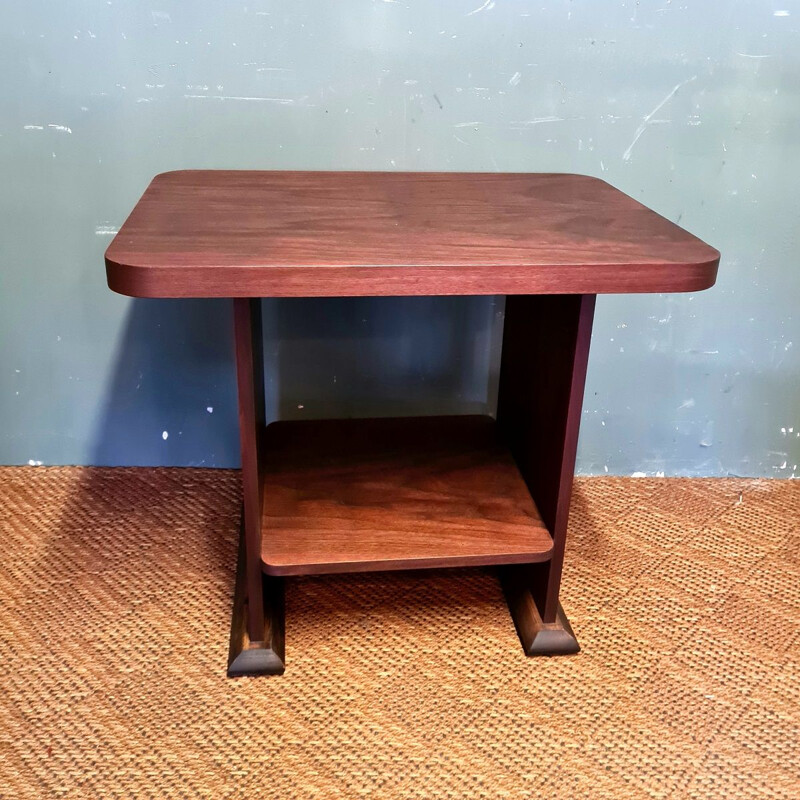 Art Deco vintage mahogany side table, 1920s