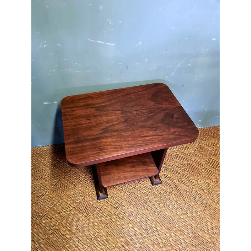 Art Deco vintage mahogany side table, 1920s