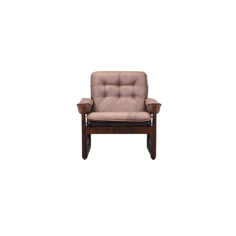 Fauteuil danois vintage en cuir par Genega Møbler, 1960