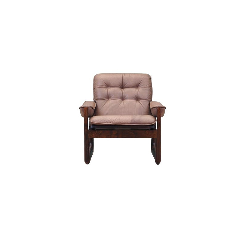Leather vintage Danish armchair by Genega Møbler, 1960s