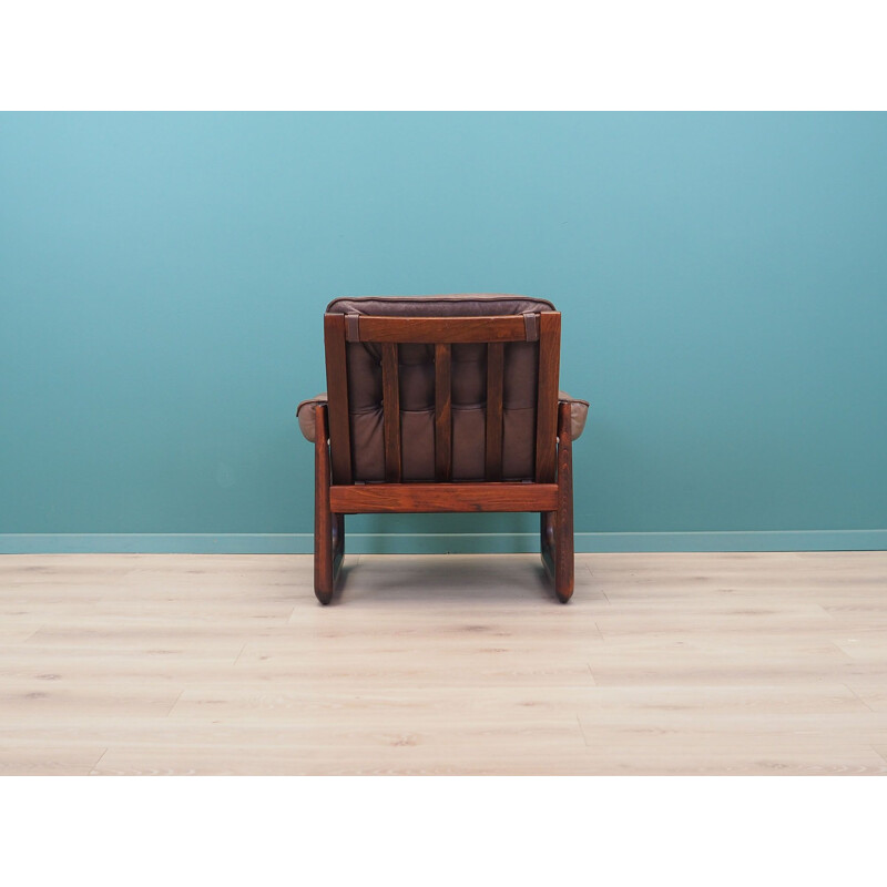 Leather vintage Danish armchair by Genega Møbler, 1960s