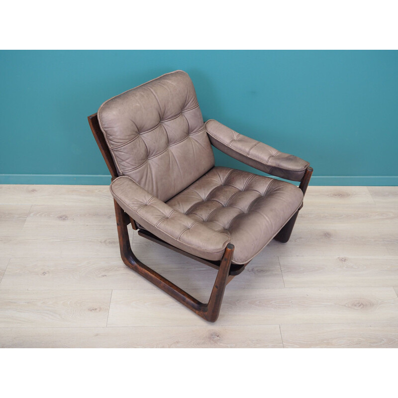 Fauteuil danois vintage en cuir par Genega Møbler, 1960