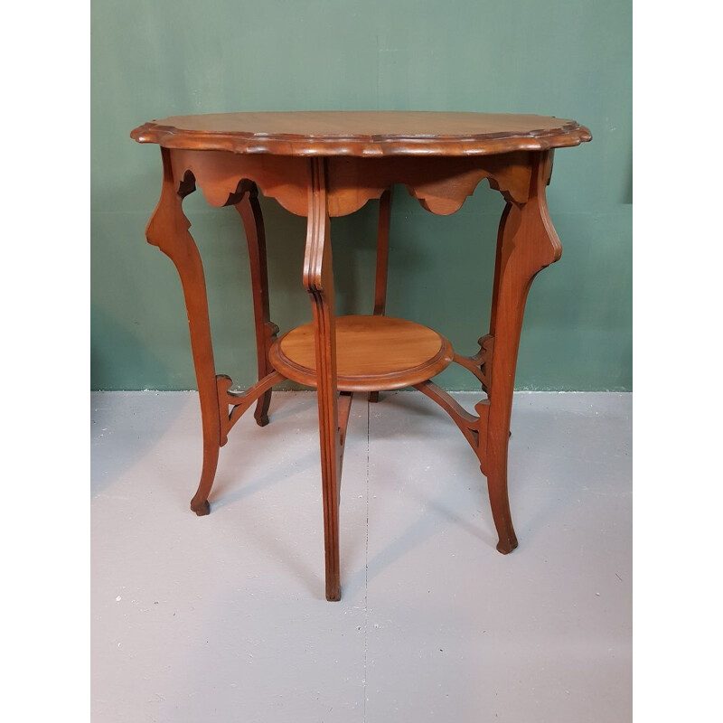 French Art Nouveau vintage mahogany side table, 1930s