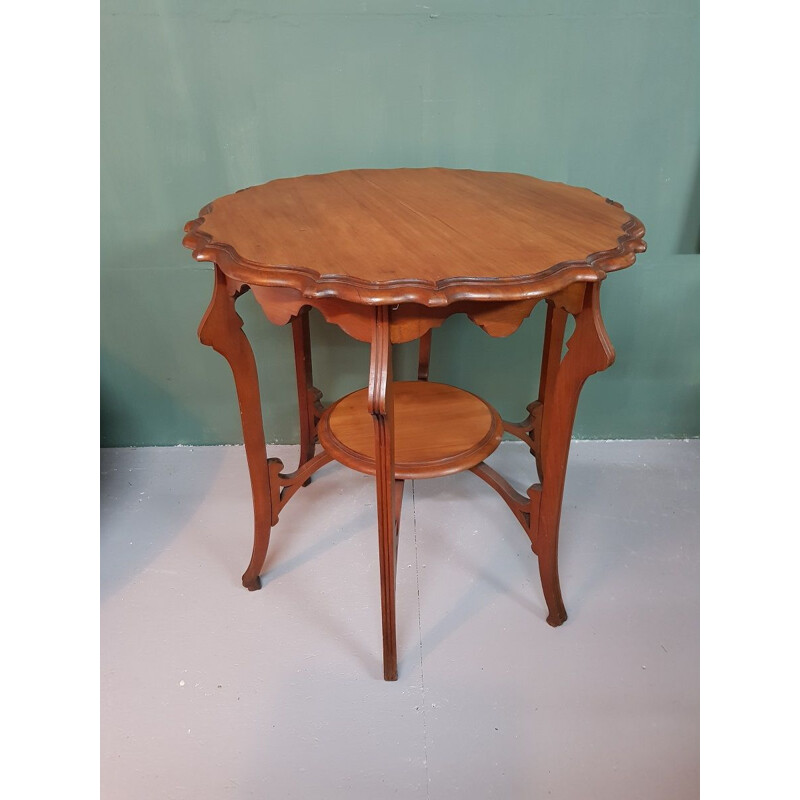 French Art Nouveau vintage mahogany side table, 1930s