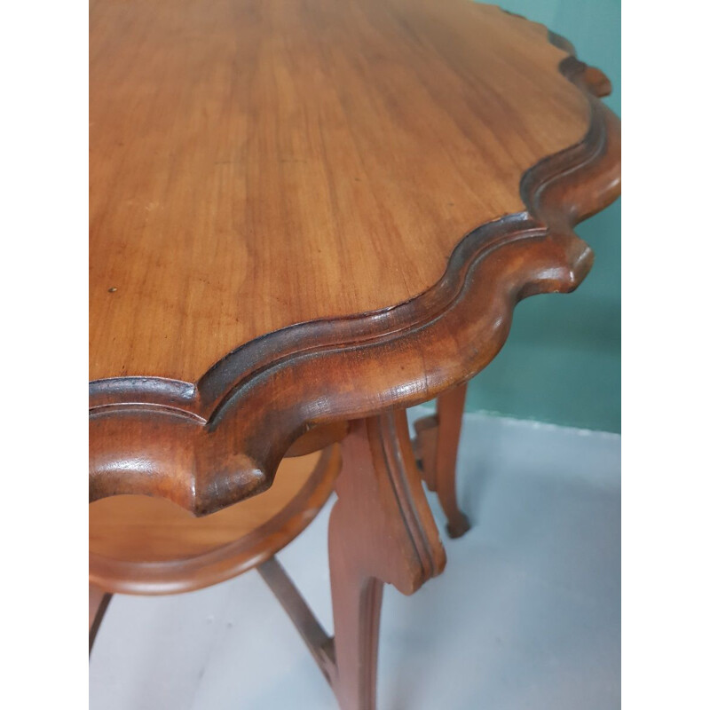 French Art Nouveau vintage mahogany side table, 1930s