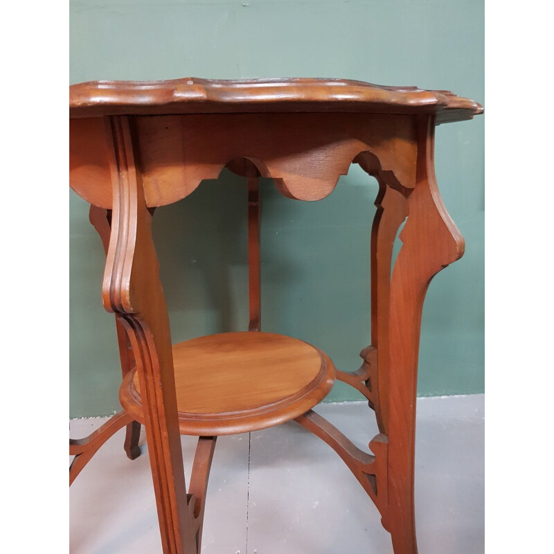 French Art Nouveau vintage mahogany side table, 1930s